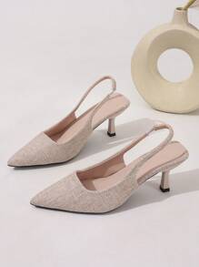 Women Pointed Toe Fashion Elegant Black Open Back High Heel Shoes, Women White Closed Toe Stilettos Large Size