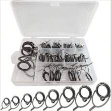 Fishing Rod Guides Fishing Rod Repair Kit Baitcasting/Spinning Rod Guides Ceramics Stainless Steel Carbon Guide Repair 40pcs/60pcs/75pcs