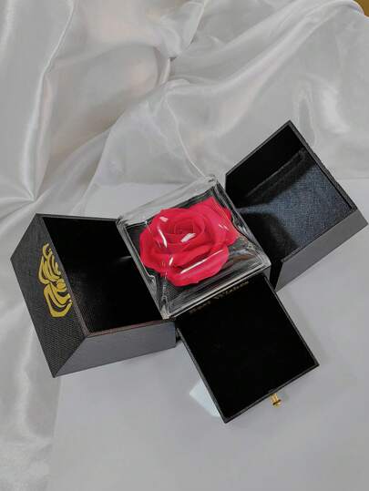 Caixa De Armazenamento Com Design De Flor Para Colar, Anéis, Bijuterias, Brincos E Aliança