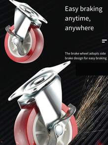 多向旋转脚轮套装，静音轮，树脂滚珠滚轮，粘贴式安装，高负载能力，适用于垃圾桶、储物箱、花盆、茶几和家具，可免费钻孔，学校用品，返校 - 彩色 - 查看 3