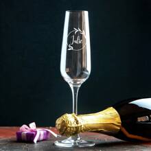 1/2pcs 7oz Personalized Laser Engraved Glass Wedding Champagne Flutes Minimalist Multi-Pattern Flute Wedding Toasting Cups Wedding Favor Couple Gift Wedding Essentials Personalized Gifts Wedding Gift For Guest, Anniversary - Transparent - View 5