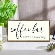 1 pieza de Letrero de madera al estilo de la granja para café - Carteles y placas decorativas para amantes del café - Arte de pared rústico, decoración de bar de café, accesorios de estación de café, pintura de paneles de madera, regalo de inauguración de casa nueva, citas para sala de estar, dormitorio, decoración maximalista de pasillo, pósters modernos