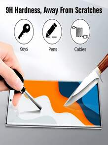 2片3D曲面钢化玻璃屏幕保护膜，适用于三星Galaxy/Redmi/Honor/Realme/OPPO/VIVO/OnePlus。无气泡，易立，牢固不脱落。支持指纹解锁，不易碎。全覆盖，触摸灵敏，易于安装，高清亮面，防爆，自动吸附，高硬度，生日、家人、朋友的礼物，手机屏幕保护膜，手机配件，防水防震防刮防指纹 - 無色 - 查看 11