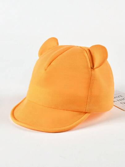 TUTUYA Baby Baseball Cap Sun Hat, Soft Brim Hat For Sun Protection, Solid Color With Ear Flaps, Adjustable Hook And Loop Closure, Suitable For Daily Wear, Outdoor, Play, 0-36 Months, Head Circumference 44-50CM