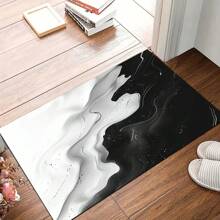 1pc Marble Stripe Pattern Indoor/Outdoor Welcome Mat - Non-Slip, Absorbent & Water Resistant, Suitable For Bedroom, Bathroom, Kitchen, Entryway - Washable Home Decor, Soft & Fluffy For Spring/Summer