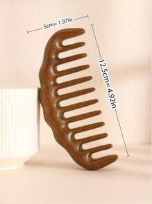 1/3/5件套宽齿梳，天然檀香粗齿梳，大齿檀香按摩梳，木质理疗梳，厚齿按摩刷，多功能头皮经络按摩梳，防静电发梳，适用于卷发、烫发和直发，女士家用发梳，身体护理工具 - 彩色 - 查看 10