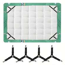 Conjunto de 4 Peças de Lençóis Triangulares com Fivelas Antiderrapantes para Evitar que os Lençóis sejam Perturbados, Proporcionando um Sono Confortável e Evitando que os Lençóis Fiquem Bagunçados de Manhã