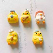 5张随机可爱黄色小鸡磁性冰箱贴，超萌吉他小鸡，日式风格，冰箱装饰，磁性贴纸，留言板磁铁，家居装饰，厨房装饰，厨房用品，冰箱装饰，节日最佳礼物 - 彩色 - 查看 2