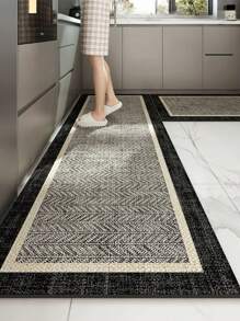 1 tấm thảm in họa tiết màu xám, thảm nhà bếp thấm nước và dầu chống trượt, thảm chùi chân lối vào, thảm thấm hút đế cao su và silica gel phong cách tối giản, thích hợp cho nhà bếp, phòng tắm, phòng giặt, hành lang - Màu Xám nhạt - Xem 13