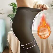 Meia-Calça Térmica Forrada Grosso Translúcida de Lã Feminina Super Elástica Slim 220g