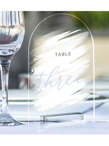 10 PEÇAS Placa de Direção para Festa de PMMA Transparente, Número de Mesa em Branco com Base Transparente para Festa de Casamento