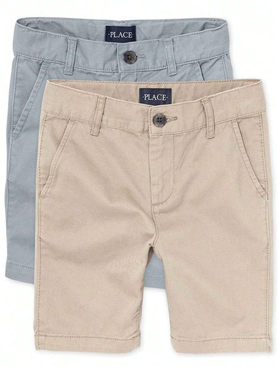 The Children's PLACE Boys Uniform Stretch Chino Shorts 2-Pack - MULTI - View 1