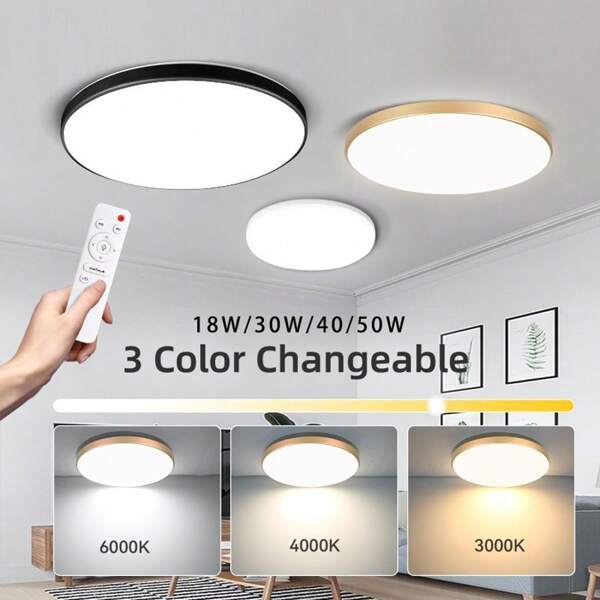 CANMEIJIA 1PC LED Ceiling Lamp Modern Ceiling Decoration Lamp 110V 220V White Light 6500K/Natural Light 4000K/Warm Light 3000K Home Decoration, Suitable For Bedrooms, Living Rooms, Kitchens, Shopping Malls, Restaurants