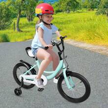 RibasuBB 16-Inch Kids Bicycle With Adjustable Seat, Dual Brakes, Removable Training Wheels, Shock-Absorbing Tires & S Afety Features For Ages 5-8 (Green) - Green - View 8