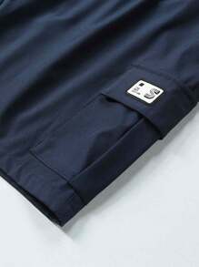 Quần short thể thao mùa hè nhẹ, ôm vừa vặn, có túi lớn cho nam - Màu xanh lam - Xem 4