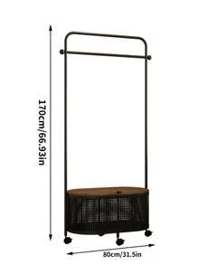 Decoración del hogar, perchero metálico con ruedas para colgar ropa, de estilo crema con motivos de líquenes colgantes, de montaje rápido