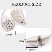 Farfallarossa Magnetic Cone-Shaped Curtain Tiebacks (Set Of 1/2/4/6), Elegant European-Style Woven Design, Easy Curtain Holders, Ideal For Home And Office Decor, Combining Practicality And Aesthetics. - White - View 7