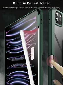 Ốp bảo vệ iPad xoay 360°, chống sốc, chịu lực cao, chống trầy xước, hỗ trợ chức năng ngủ/thức, tương thích với khe cắm bút tích hợp, góc nhìn có thể điều chỉnh - Màu xanh quân đội - xanh quân đội - Xem 8