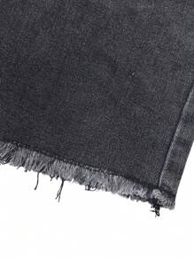 Quần short denim rách kiểu cổ điển, gợi cảm, đa năng, thích hợp mặc mùa hè, màu đen. - màu đen - Xem 12