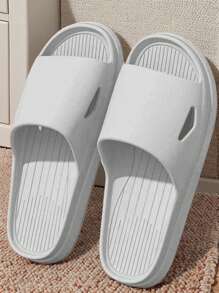 Men's Summer Slippers, Soft Bottom Comfortable EVA Material, Plain Green, Casual & Versatile, Suitable For Indoor & Outdoor, Non-Slip, Odor-Resistant, Unisex - Green - View 5