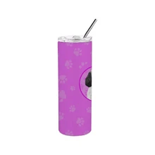 Poodle Standard Silver Stainless Steel 20 Oz Skinny Tumbler Pink 20 Oz Multicolor