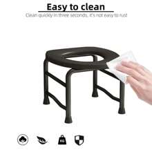 1 bucată scaun de toaletă negru, suportă până la 300 de livre, ușor de curățat, potrivit pentru femeile în vârstă și femeile însărcinate, poate fi folosit ca scaun de toaletă sau bancă de duș