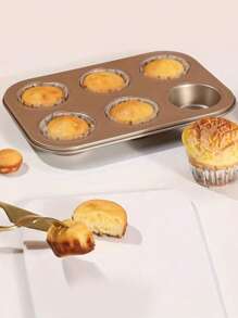 1 件装 4/6/12 腔小蛋糕模具烤盘不粘松饼盘迷你纸杯蛋糕盘套装松饼盘烘焙迷你芝士蛋糕盘厨房小工具烘焙用品 - 彩色 - 查看 9