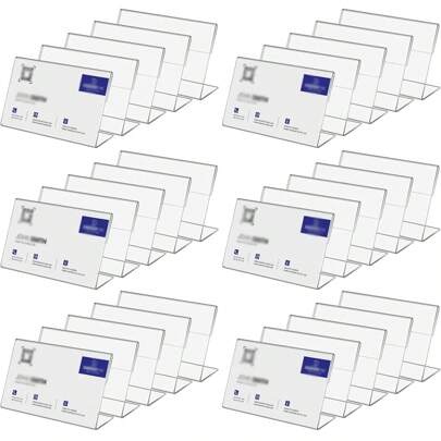 1 pezzo/5 pezzi Porta cartellini segna prezzo in acrilico da 8,89 cm/3,5 pollici x 6,35 cm/2,5 pollici, mini cartellini segna prezzo in acrilico per buffet, espositori di prezzo al dettaglio, supporto in plastica trasparente da banco per biglietti da visita, cartellini, cartelli per matrimoni, regali estivi di compleanno, forniture scolastiche, decorazioni per la stanza