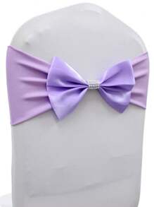 5pcs/25pcs Free Tie Spandex Chair Sash Bows Stretch Chair Band With Rhinestone Buckle Elastic Satin Chair Ribbon Sash Knot Ties For Banquet Party Event Hotel Birthday Wedding Christmas Decoration