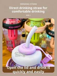 كوب عازل للسيارة بسعة كبيرة ومقاوم للحرارة مع وعاء شرب منفصل قطعة واحدة - متعدد الألوان - مشاهدة 11