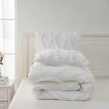 Ruffle Comforter Queen/King Size,Beige Comforter 3 Pieces,Country Farmhouse Bedding Sets, Boho Comforter Ruffled Shabby Chic Bedroom Comforter Set Luxury Ruffle Bedding For All Season 500TC 1 Comforter 2 Pillowcases - trắng - Xem 11