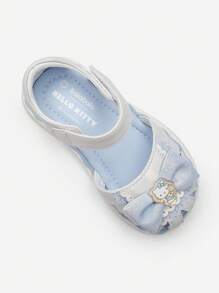 Balabala Girls' Non-Slip Sandals, Sweet & Secure First-Walker Shoes - White and Blue - View 4