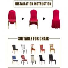 Housses de chaise de salle à manger, housses à volants longs, amovibles, lavables, extensibles, douces, pour la protection des meubles ou pour les cérémonies de mariage et les banquets (2 postes de police, jaune)