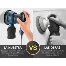 Lijadoras Orbitales Eléctrica 650w Con Colector De Polvo - Azul - Ver 3