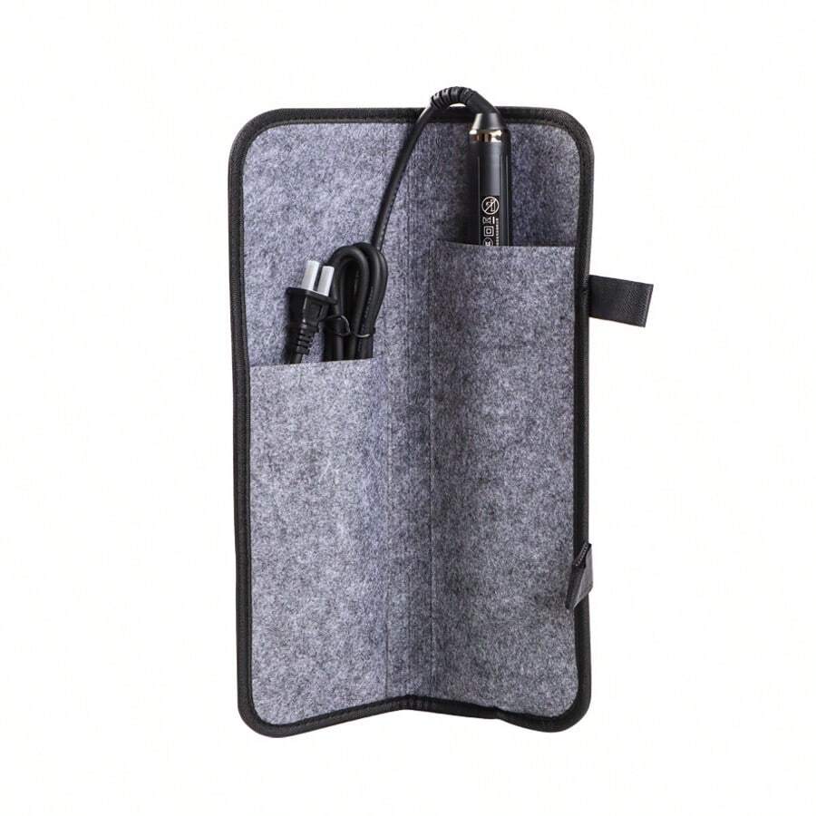 Curling Iron Insulation Bag Electric Clamp Curling Iron Storage Bag Makeup Artist's Hair Tool Protective Cover - Black - View 1