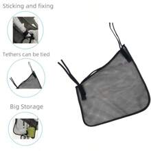 1pc Side Hanging Baby Stroller Storage Accessory - Universal Stroller Storage Rack - Mesh Cargo Net, Suitable For Baby Stroller Storage - Non-Slip, Adjustable Strap - Black - Black - View 4