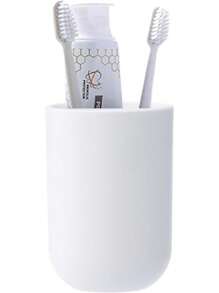 Toothbrush Cup, Bathroom Cup, Toothbrush Holder, Bathroom Tumbler, Plastic, 350ml (White) - 白色 - 查看 7
