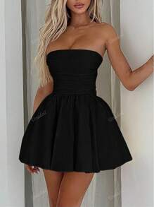 Vestido elegante para fiesta, fiesta de té, fiesta corta de vuelta al colegio, vestido sexy que ciñe la cintura, vestido strapless para ir a la playa, citas, el Día de San Valentín, el Día de la Madre, vacaciones de verano
