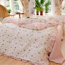Vclife Vintage Floral Comforter Set Four Sizes, All Seasons Muslin Cotton Bedding Set, 3 Pieces Farmhouse Shabby Chic Jacquard Floral Comforter Set Perfect For Women And Men - Chăn in sợi hóa học-Binguo - Xem 5