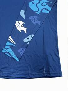 Fishing Shirts Men Long Sleeve Mask Hooded Quick-Drying Fishing Clothes - Blue - View 4