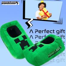 Minecraft Slippers Cosy Creeper Indoor House Shoes Gamer Gift - Green - View 3