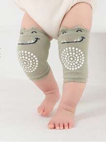 5pcs/Set Baby Crawling Anti-Slip Kneepads, Knitted Toddler Knee Pads With Dinosaur & Elephant Designs For Infant Crawling & Walking