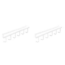 1PC/2pcs Wall Mounted Hat Rack, Iron Storage Hook With 6 Hooks, Portable Multifunctional Storage Hook, Door Mounted Hat Rack, Wardrobe Cabinet Organizer, Suitable For Various Types And Sizes Of Hats - Multicolor - View 14