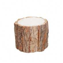 Wood Bark Flower Pot Rustic Succulent Planter Plant Vase Tree Stump Pen Holder Home Decor - Brown - View 7