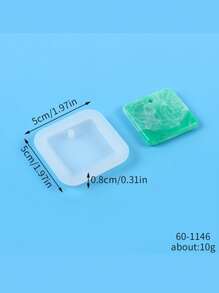 1pc/12pcs Multiple Geometric Pendant Silicone Molds With Hanging Holes, Jewelry UV Resin Molds, Epoxy Resin Necklace Keychain Molds - White - View 13