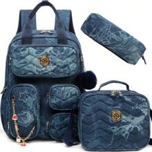 3PCS Girls' Backpack For Elementary School Girls' Backpack Backpack Set With Adjustable Shoulder Straps Lunch Bag And Pencil Case 3 Pieces Handheld Backpack - 189 Girls Schoolbag - View 13