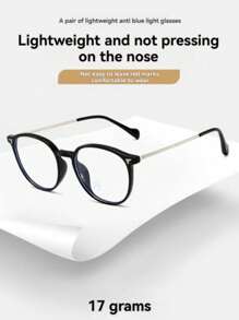 1pc Men's And Women's Glasses TR90 Ultra-Light Plain And Thin Cold Brown Round Frame Retro Goggles Ins Style Internet Celebrity Glasses Frame 2025 New Semi-Metal Frame Hipster Decorative Glasses Accessories Daily Eye Protection And Radiation Protection