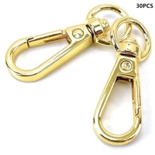 3/6/12/20/30 件旋转弹簧夹挂钩，D 形环龙虾扣旋转扣适用于 DIY 工艺挂绳制作