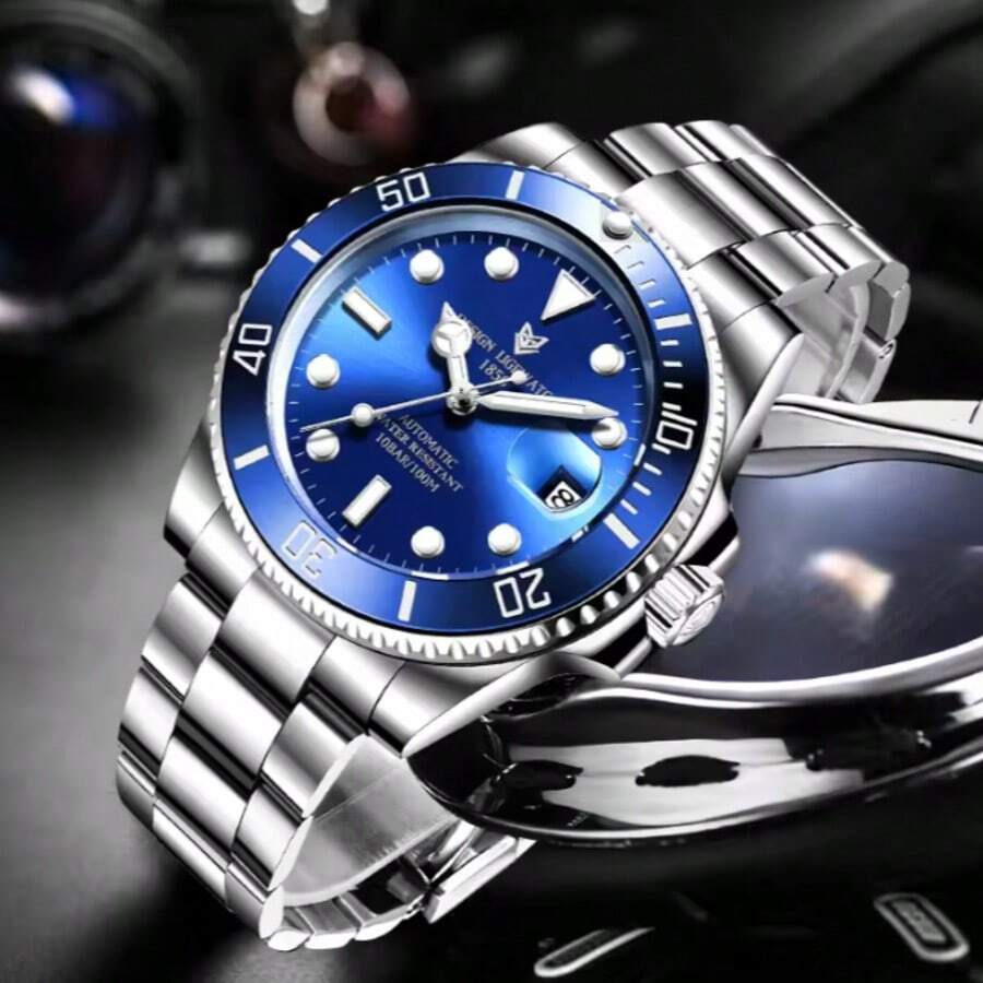 Men's Quartz Watch RLX Functional Steel Strap Water Resistant - 藍色 - 查看 1