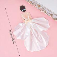 1pc/3pcs Pretty Background Dress Girl Cake Topper Bow Happy Mother's Day Queen Silhouette Pattern Girl Birthday Party Cake Decoration